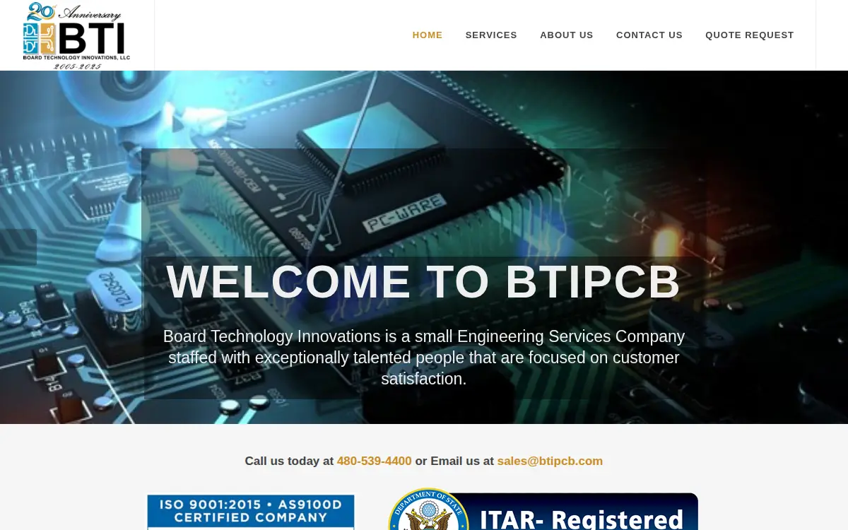 Homepage of Board Technology Innovations LLC
