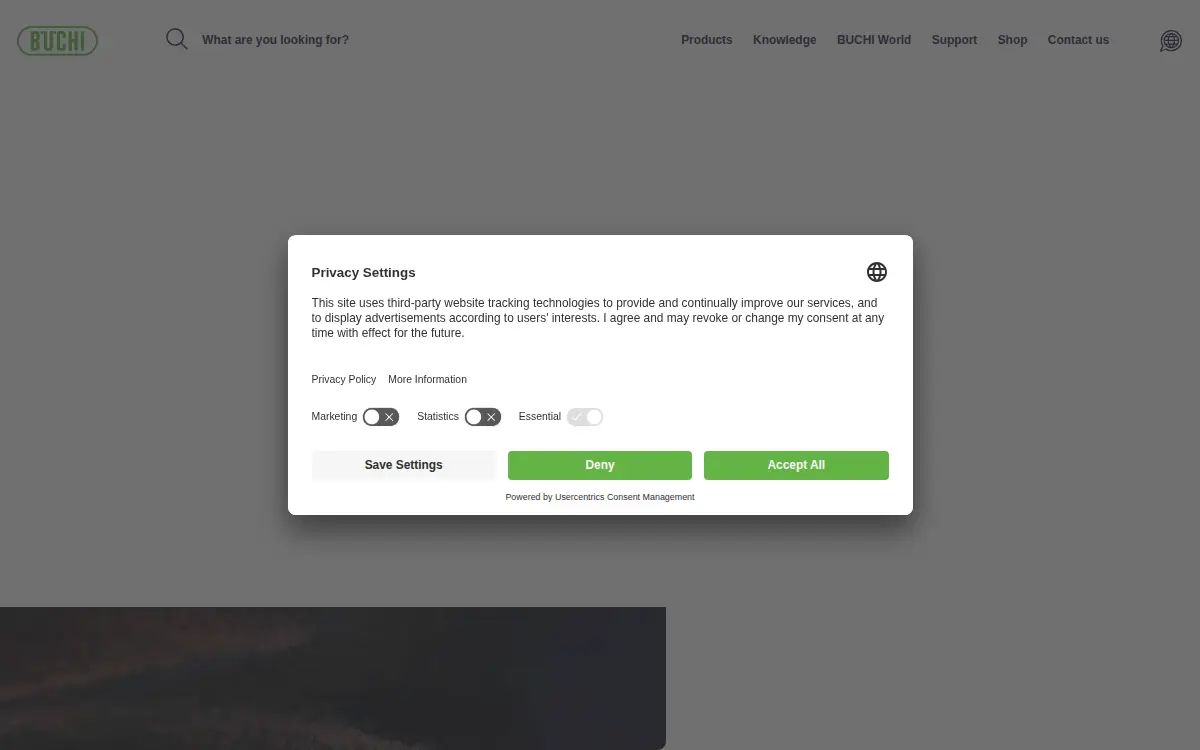 Homepage of Buchi CORP