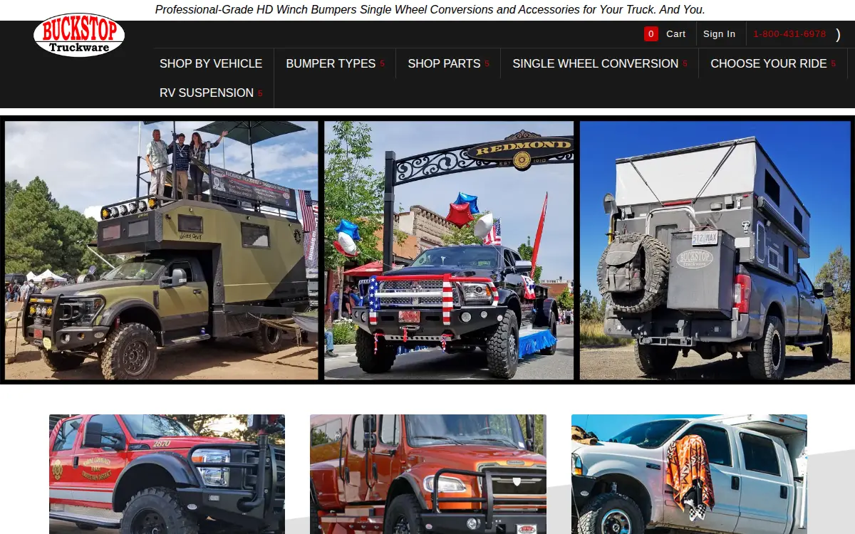 Homepage of Buckstop Truckware Incorporated