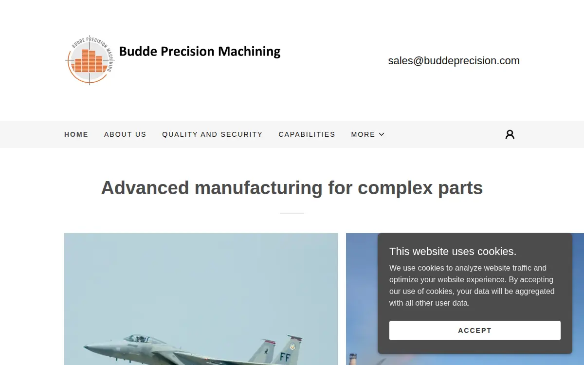 Homepage of Budde Precision Machining CORP