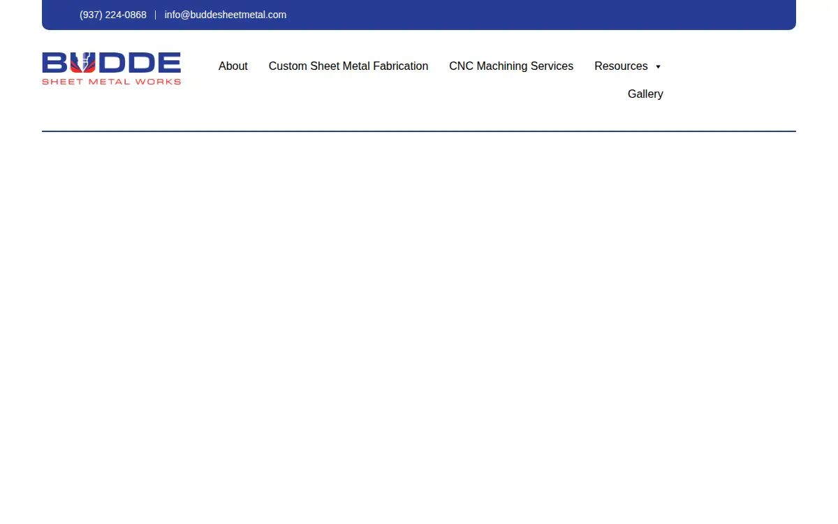 Homepage of Budde Sheet Metal Works INC