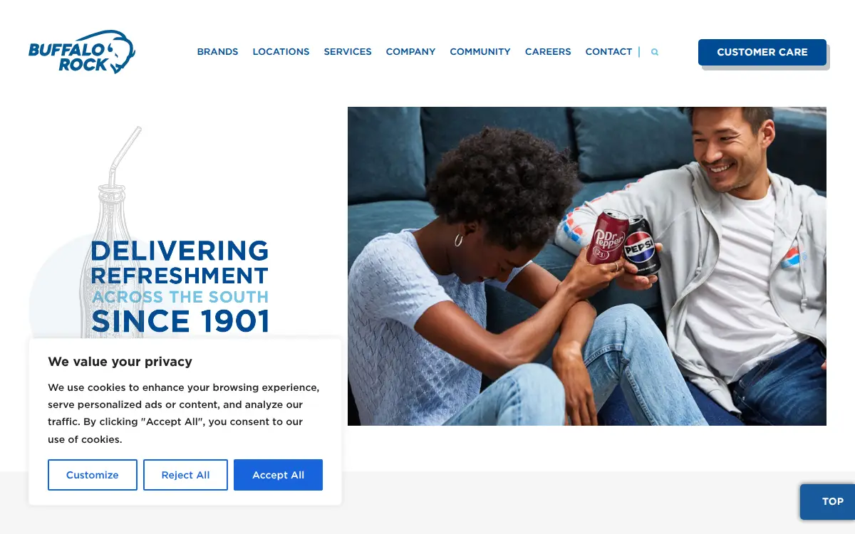 Homepage of Buffalo Rock Company