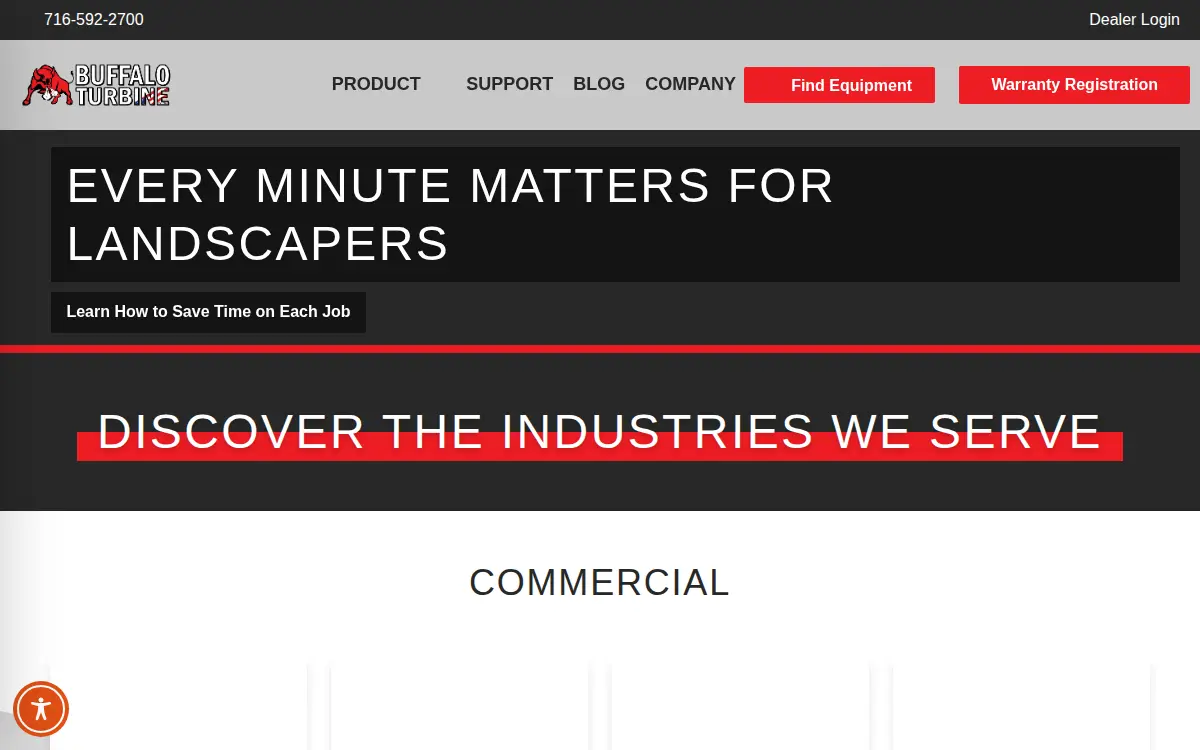Homepage of Buffalo Turbine Defense LLC