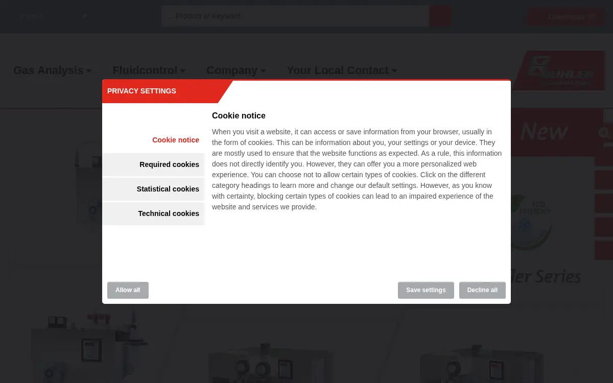 Homepage of Buhler Technologies, LLC