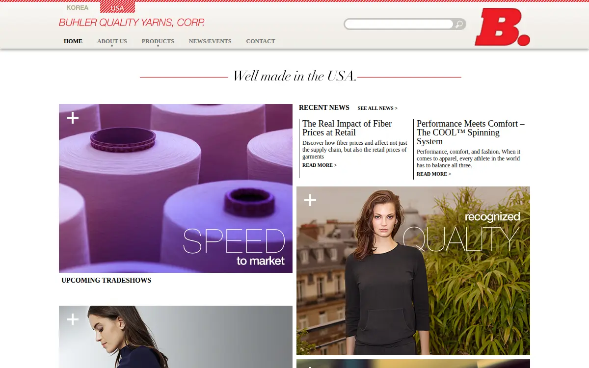 Homepage of Buhler Quality Yarns CORP