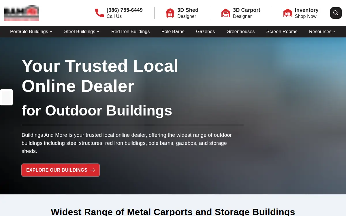 Homepage of Grays Portable Buildings, INC