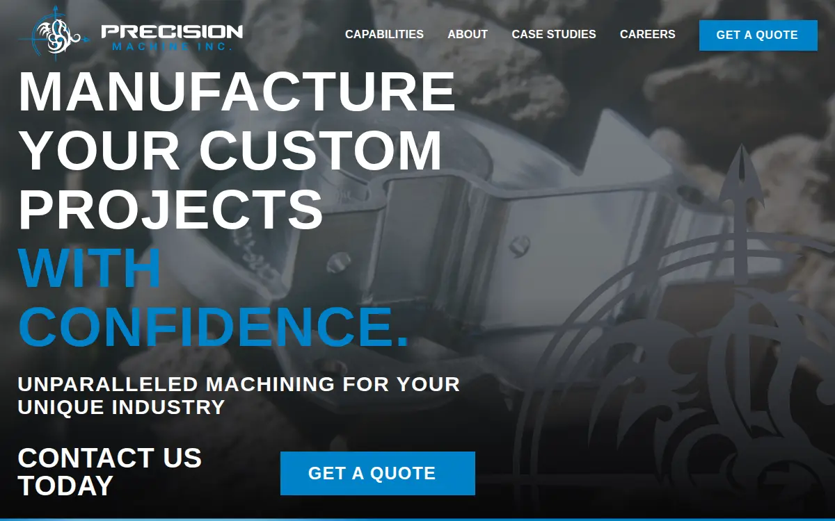 Homepage of Precision Machine, INC