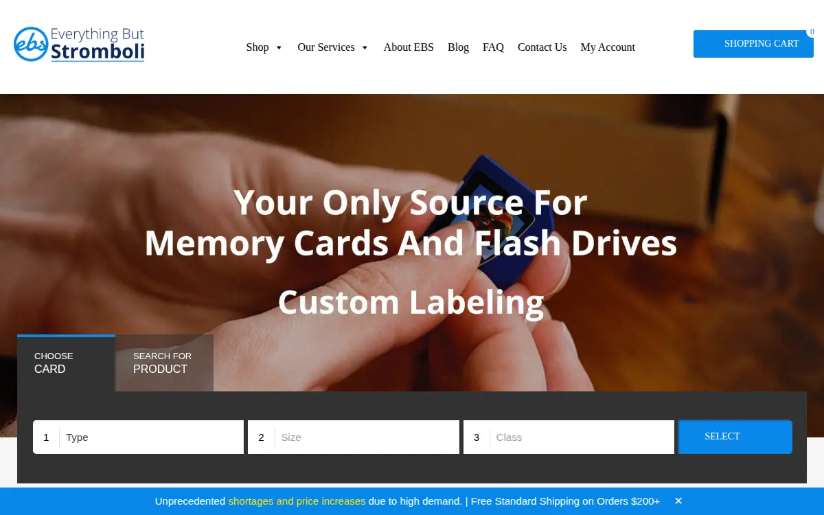 Homepage of Everything But Stromboli, LLC