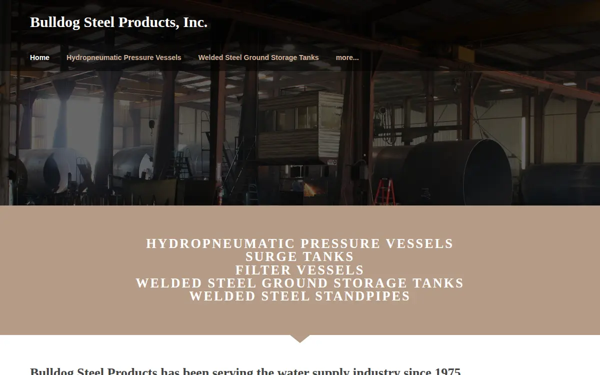 Homepage of Bulldog Steel Products, INC