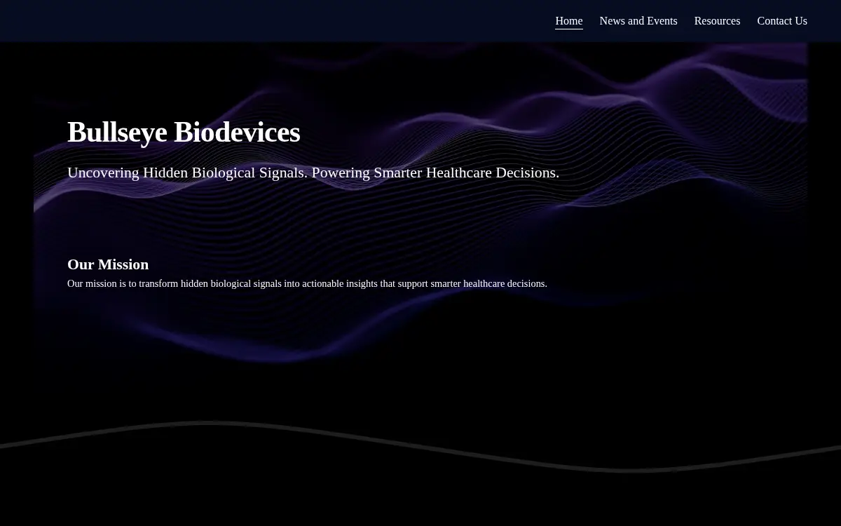 Homepage of Bullseye Biodevices, INC.