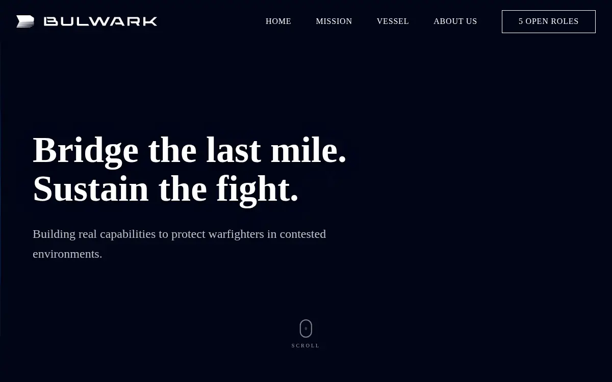 Homepage of Bulwark Dynamics, INC.