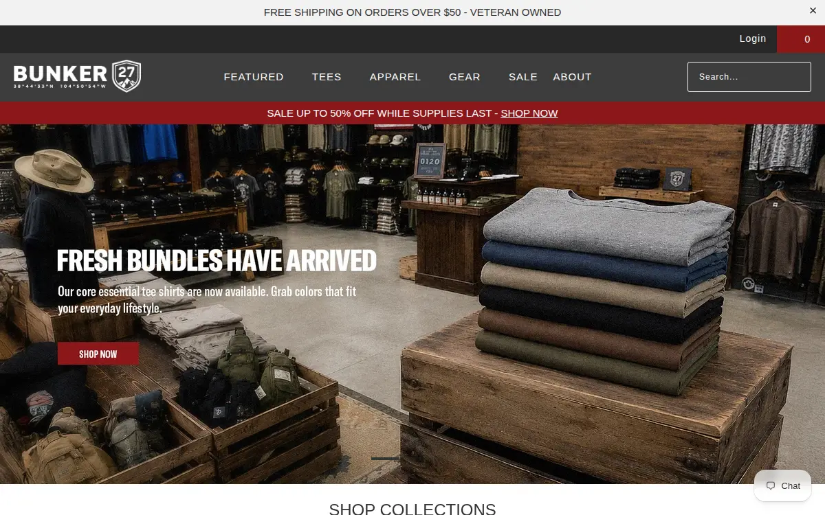 Homepage of Bunker 27, LLC