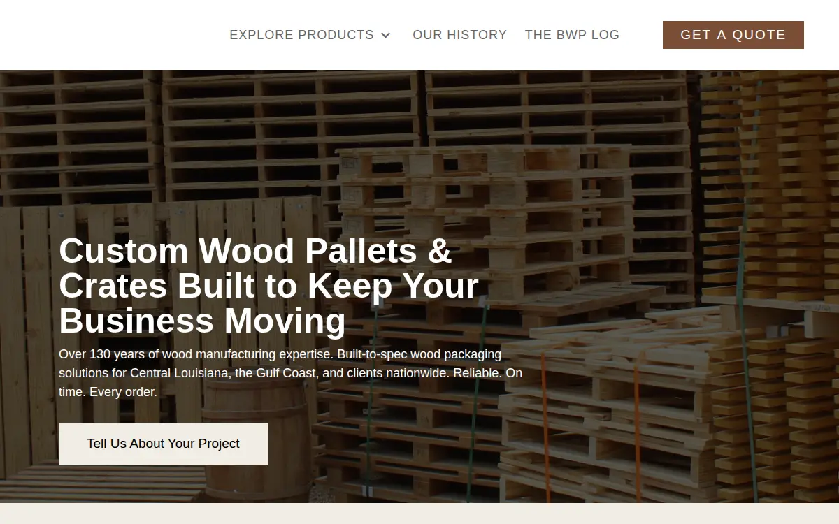 Homepage of Louisiana Hoop Company INC
