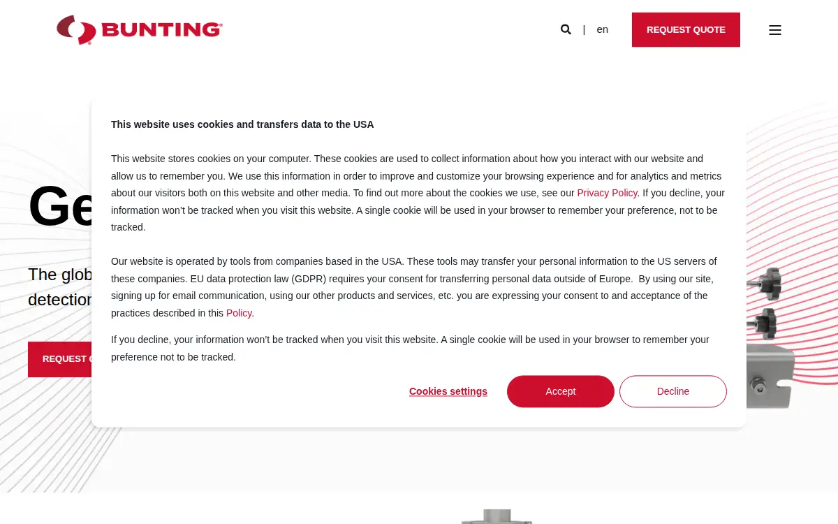 Homepage of Bunting Magnetics CO