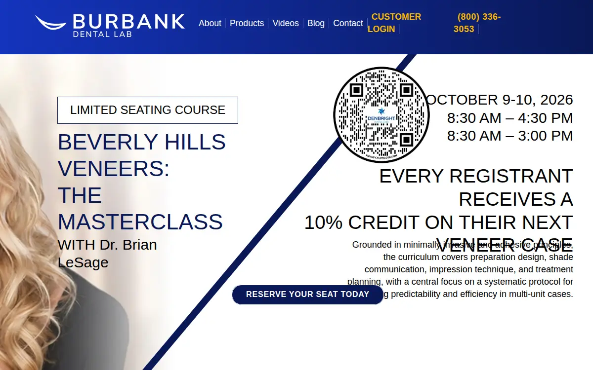 Homepage of Burbank Dental Laboratory, INC.
