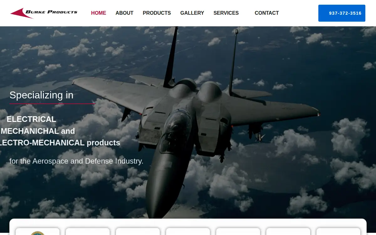 Homepage of Burke Products INC