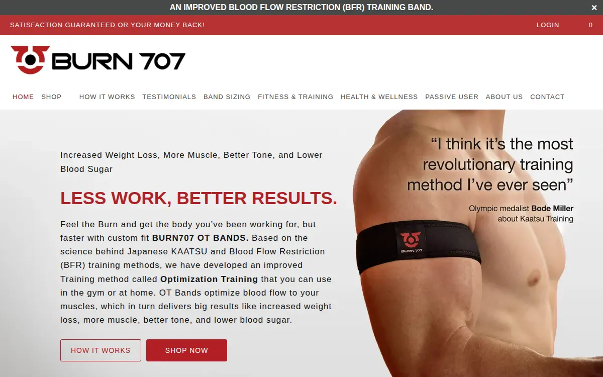 Homepage of Burn 707 LLC