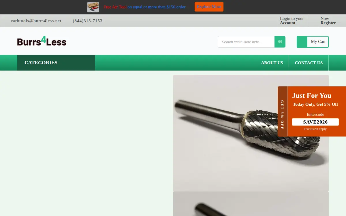 Homepage of Carbide Tools for Industry, INC.