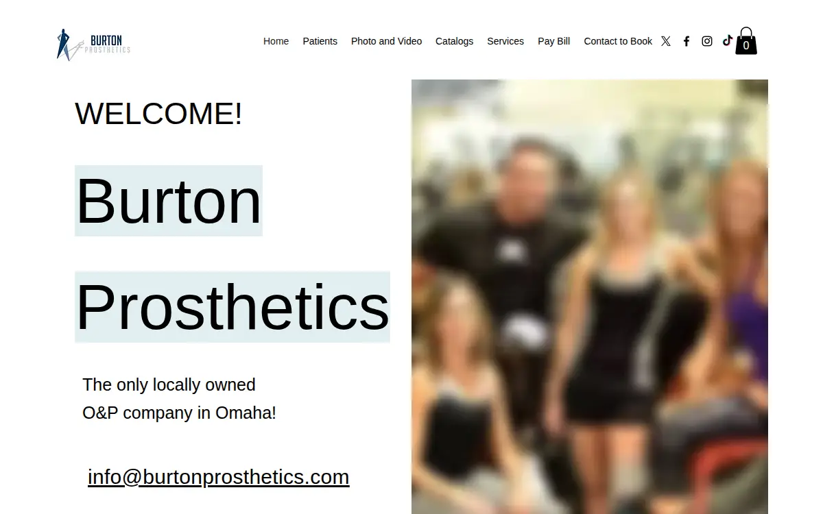 Homepage of Burton Prosthetics INC