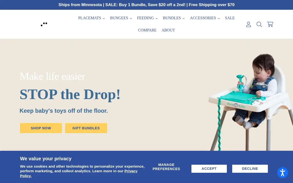 Homepage of Busy Baby LLC