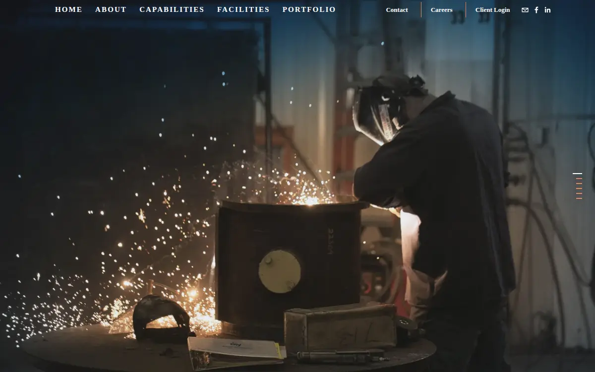Homepage of Butler Weldments, LLC