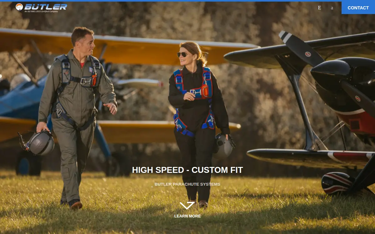 Homepage of Butler Parachute Systems, INC