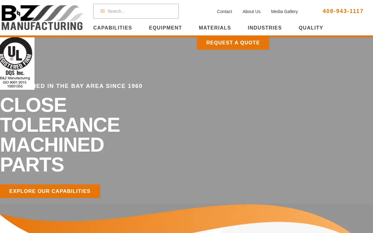 Homepage of B&z Manufacturing Company, INC.