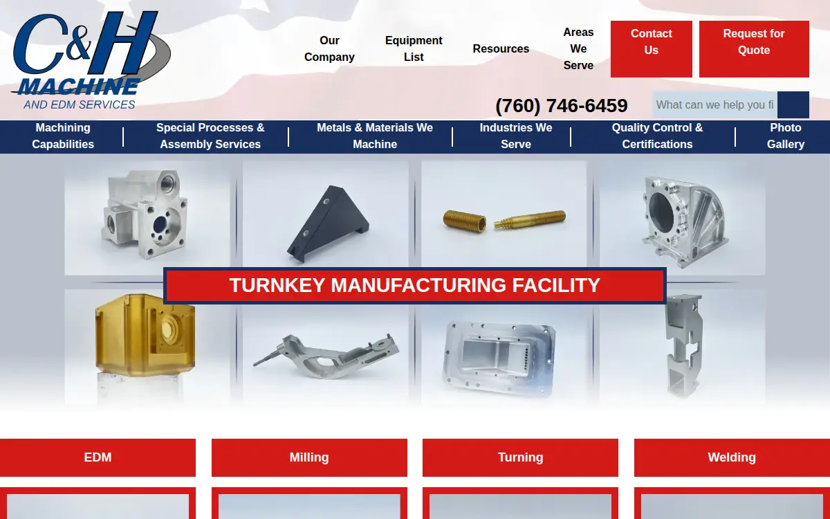 Homepage of C & H Machine INC
