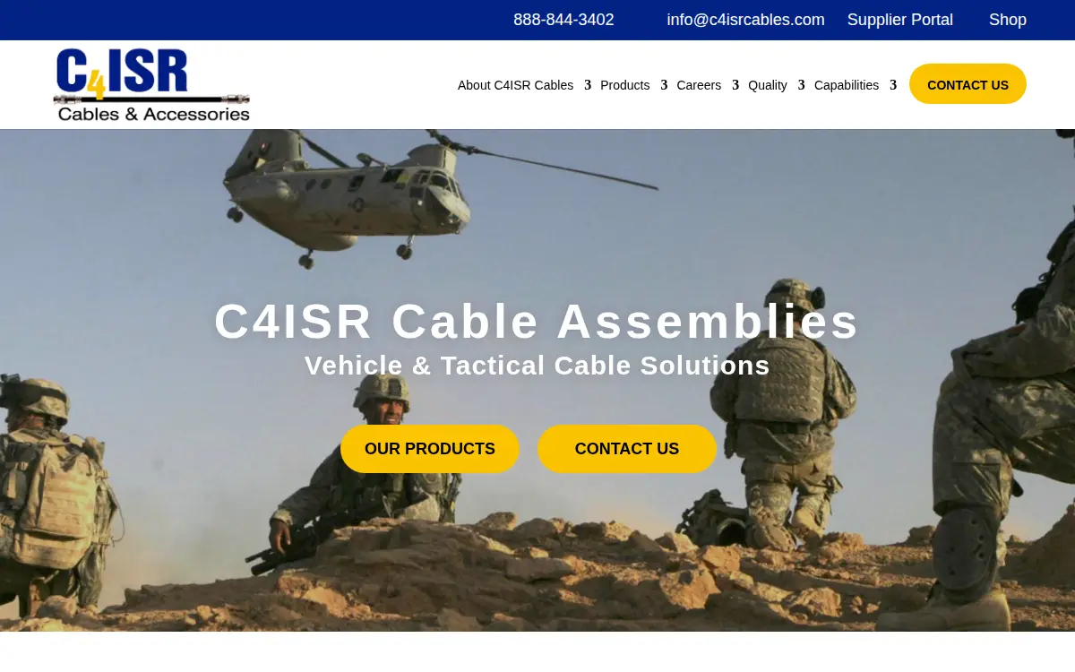 Homepage of C4isr Cables & Accessories LLC