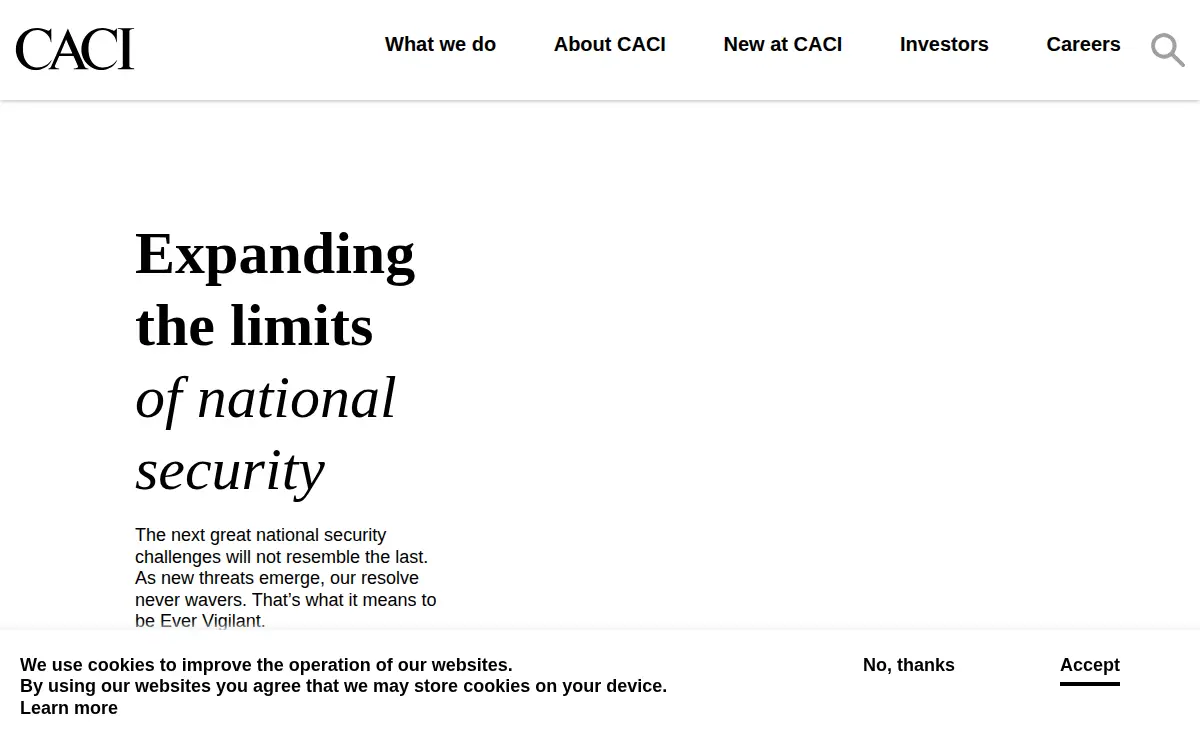 Homepage of Caci Ascent Vision, LLC