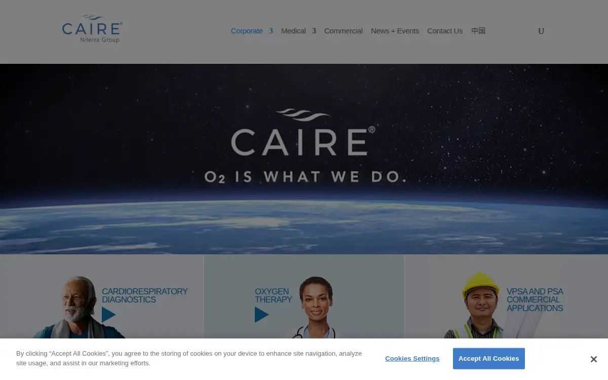 Homepage of Caire INC