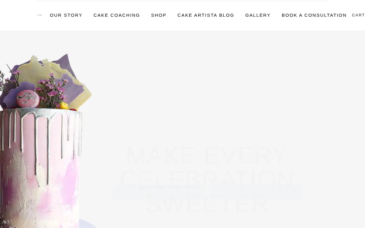 Homepage of Cake Artista, LLC
