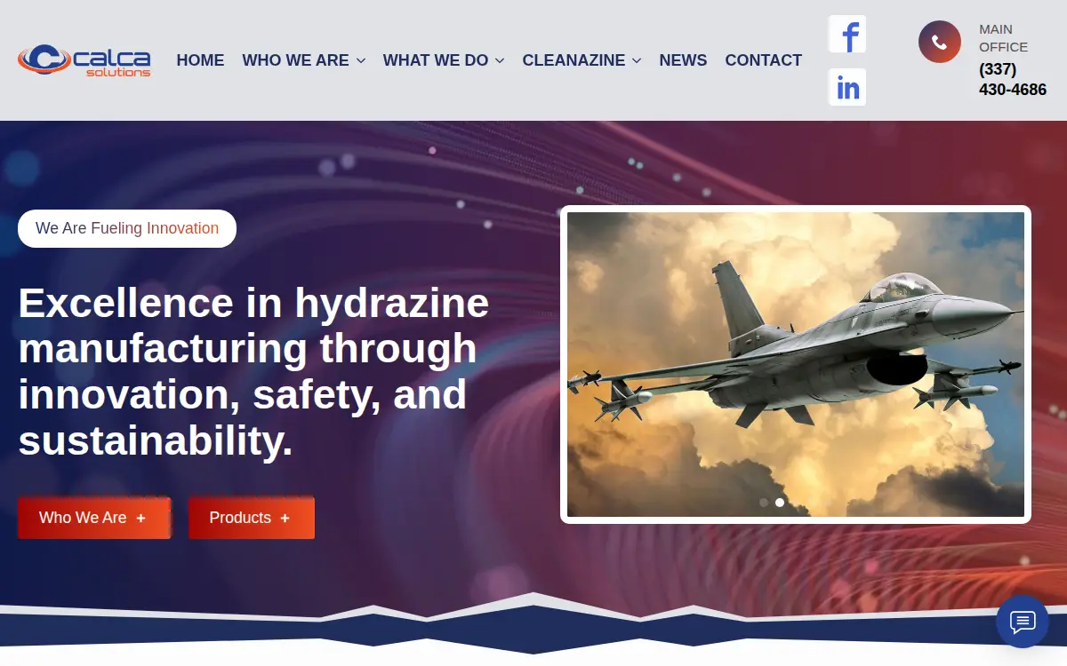Homepage of Calca Solutions, LLC