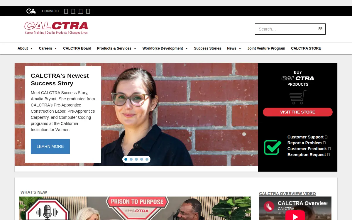 Homepage of California Correctional Training and Rehabilitation Authority