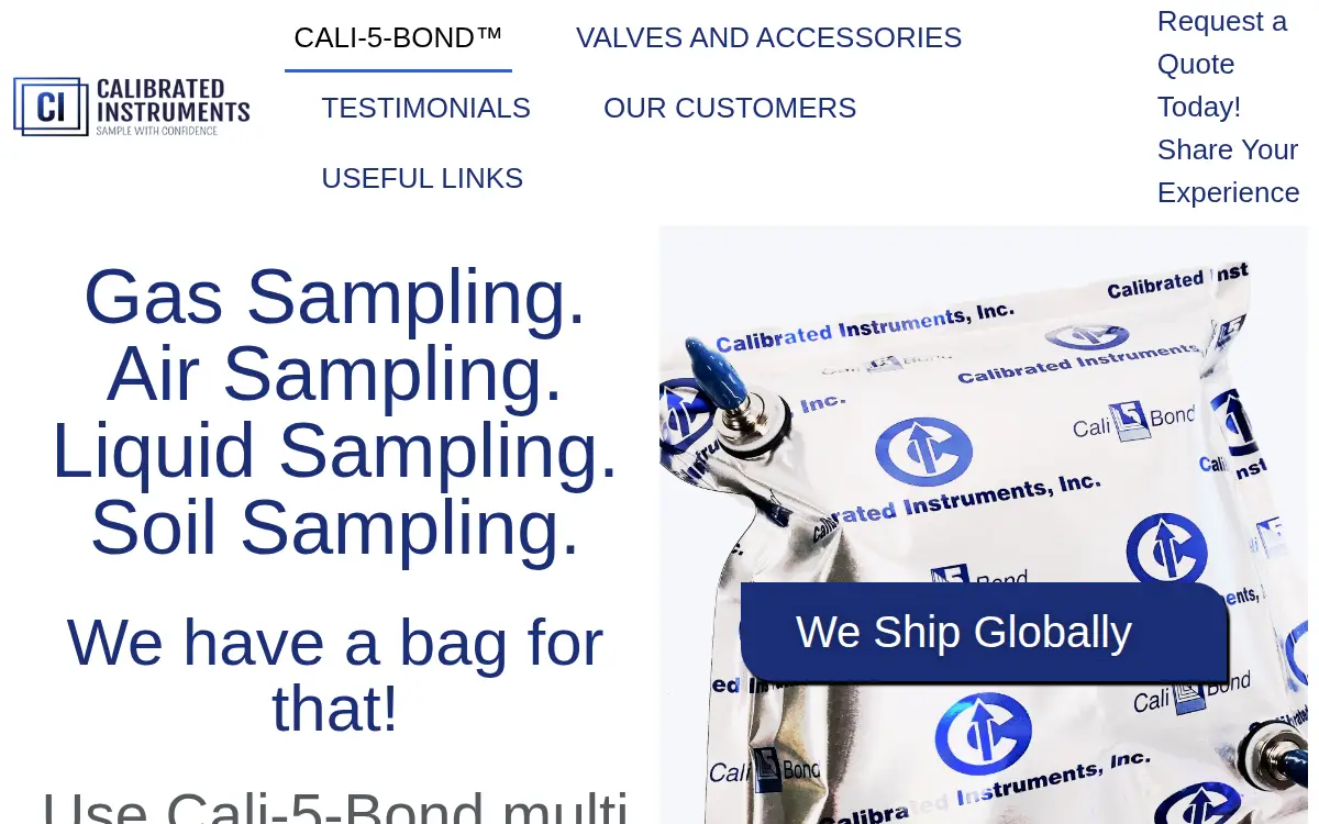Homepage of Calibrated Instruments LLC