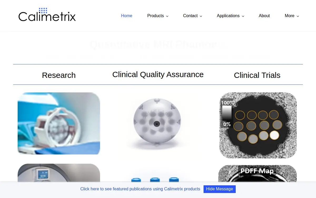 Homepage of Calimetrix LLC