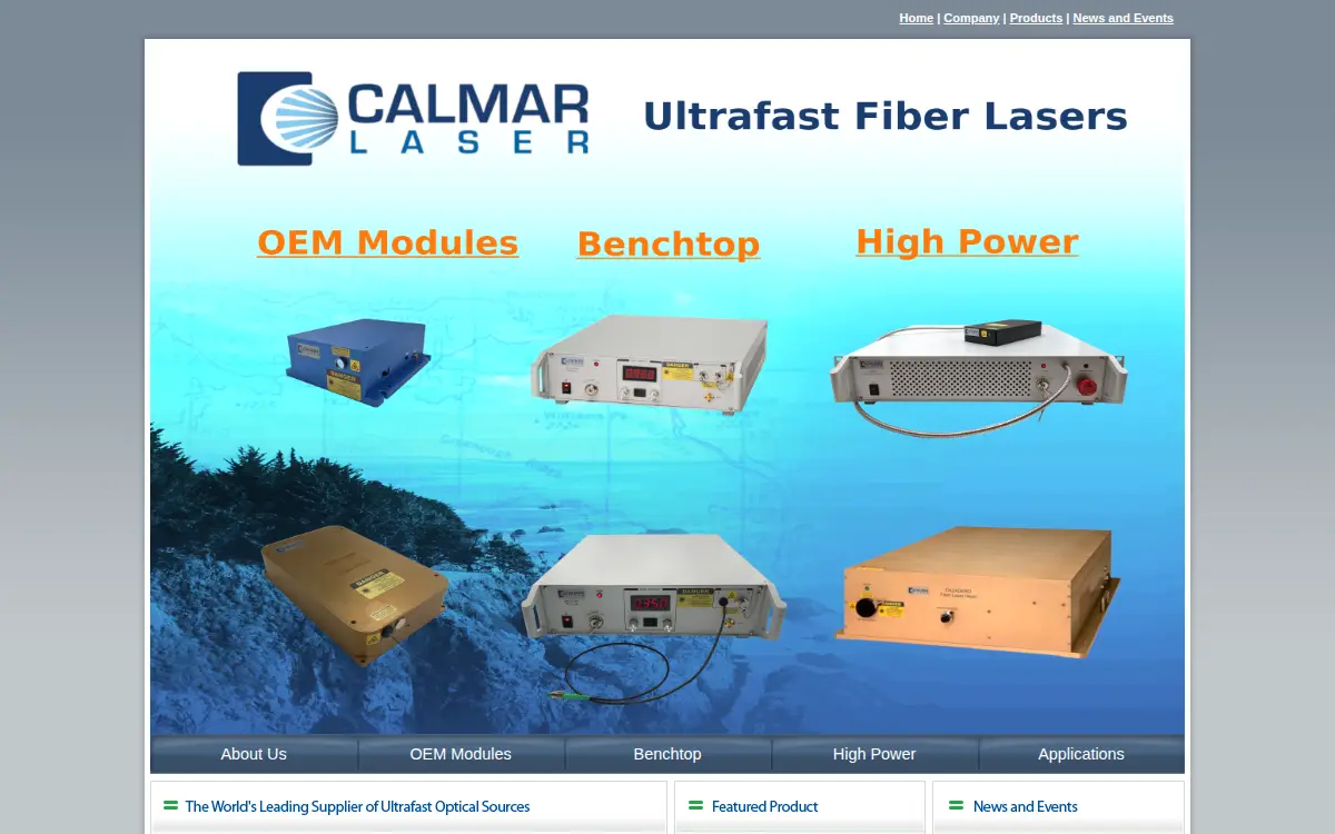 Homepage of Calmar Optcom, INC.