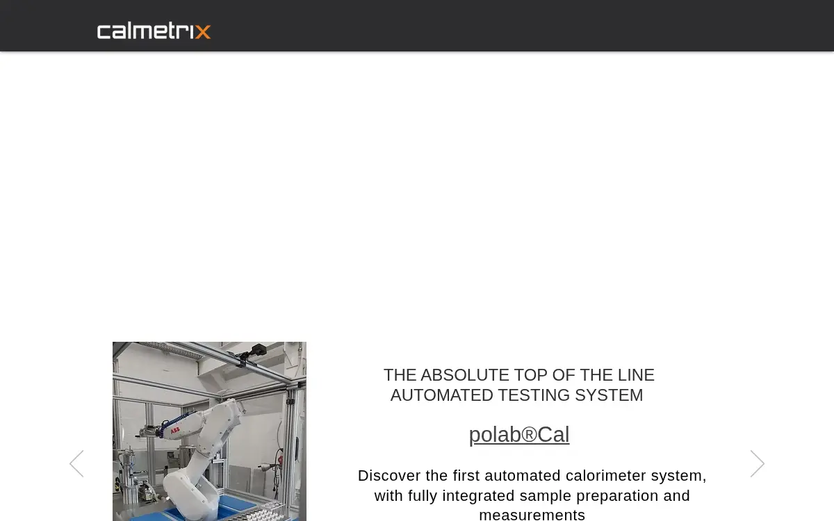 Homepage of Calmetrix INC