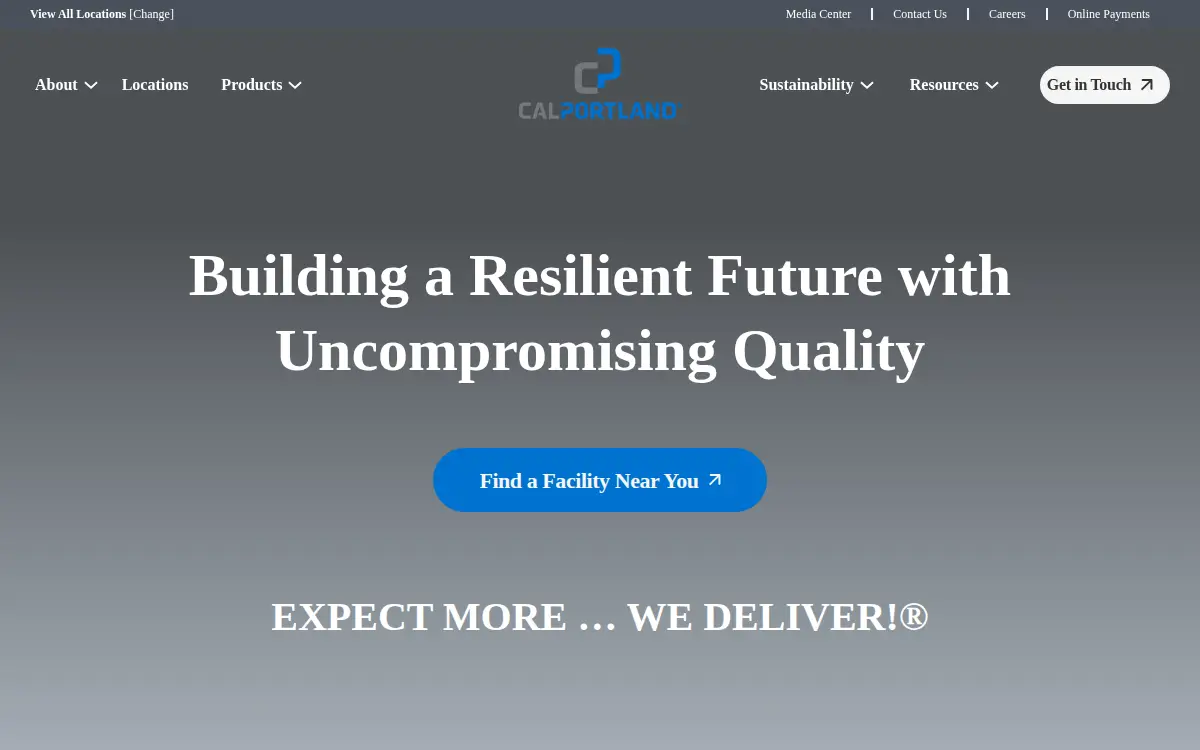 Homepage of Calportland Construction