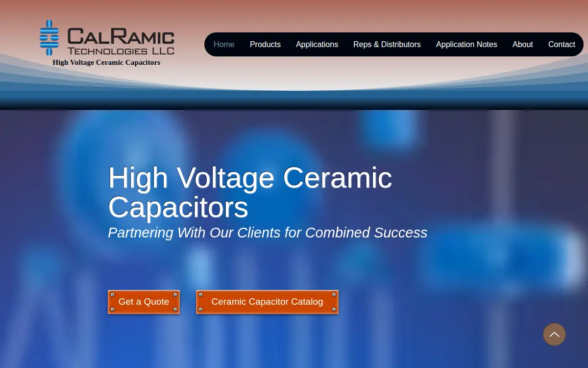 Homepage of Calramic Technologies LLC