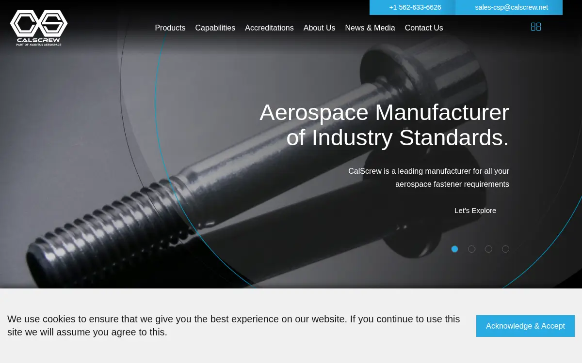 Homepage of California Screw Products CORP
