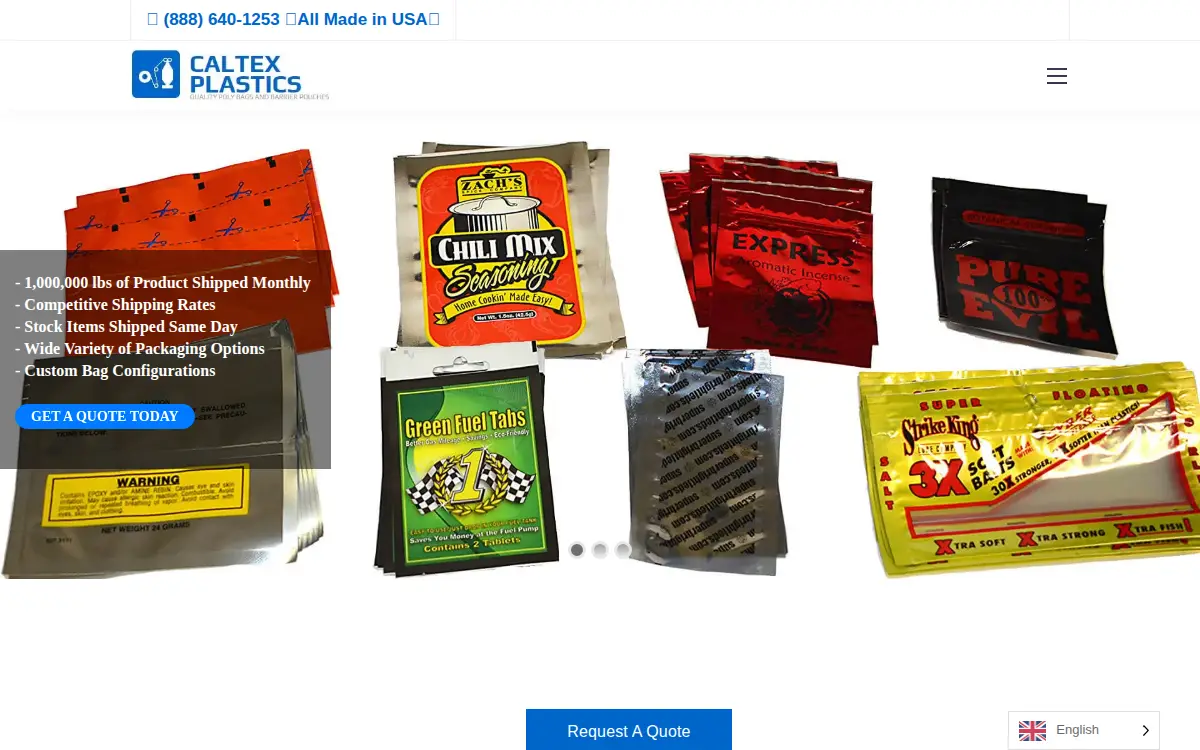 Homepage of Caltex Plastics, INC