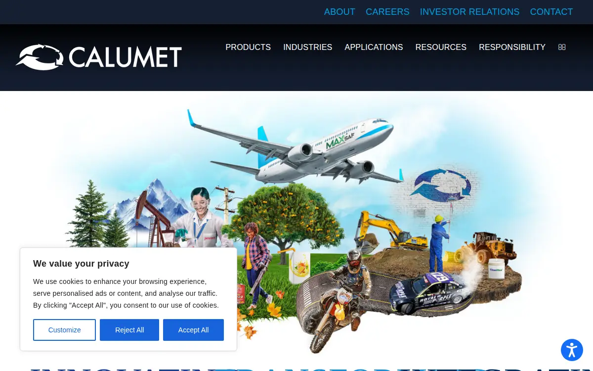 Homepage of Calumet Montana Refining, LLC