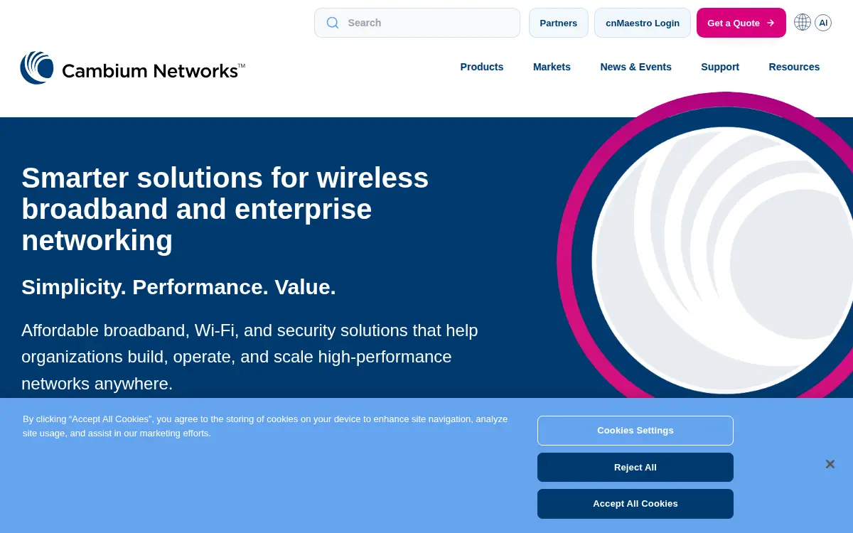 Homepage of Cambium Networks INC