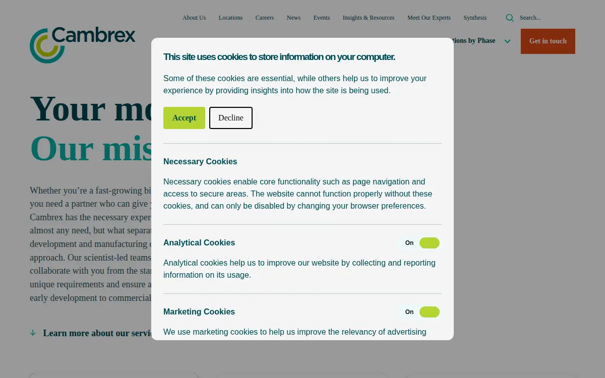 Homepage of Avista Pharma Solutions, INC.