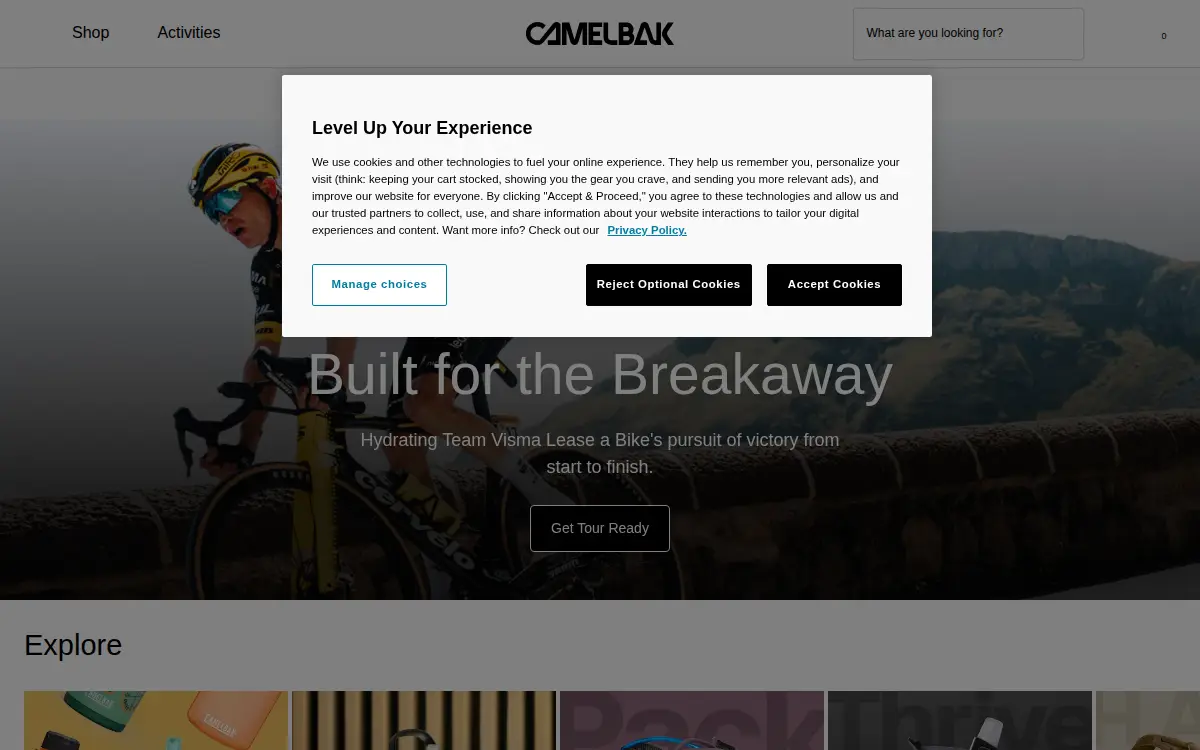 Homepage of Camelbak Products, LLC