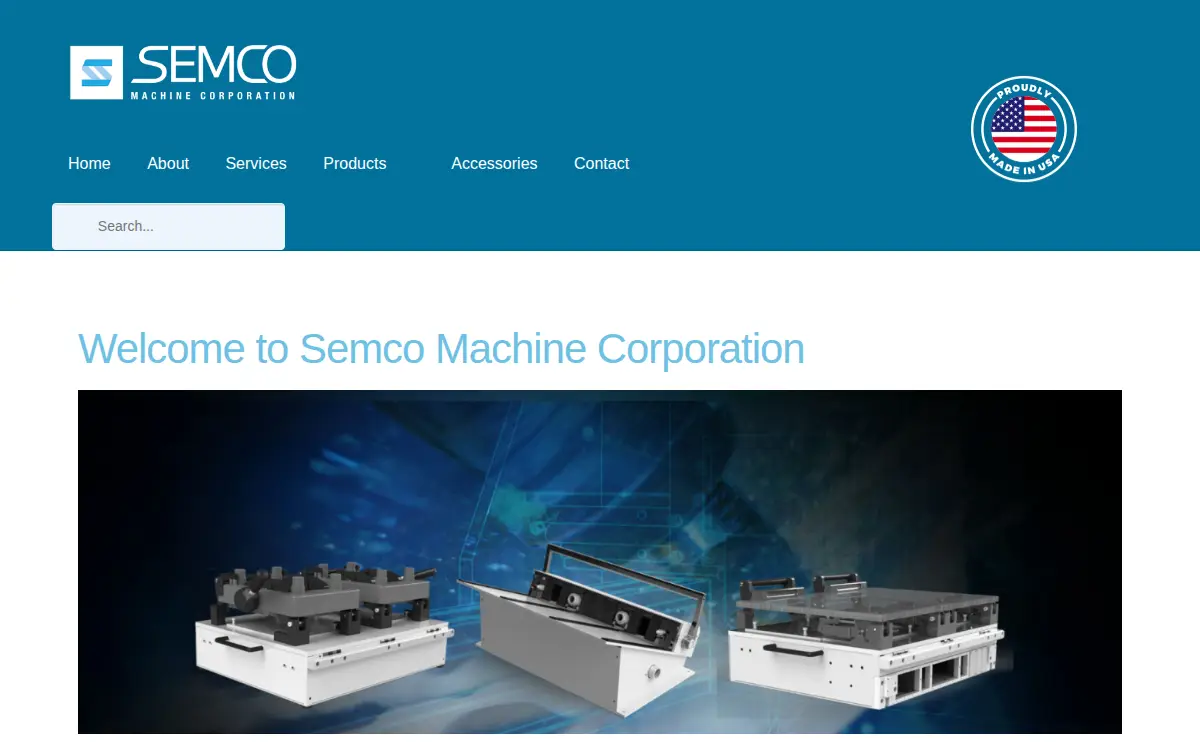 Homepage of Semco Machine Corporation