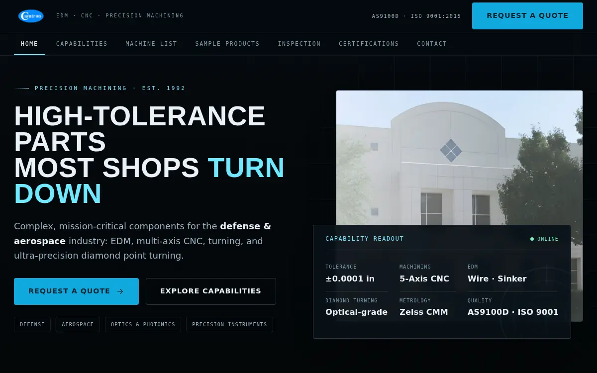 Homepage of Camtron, Incorporated