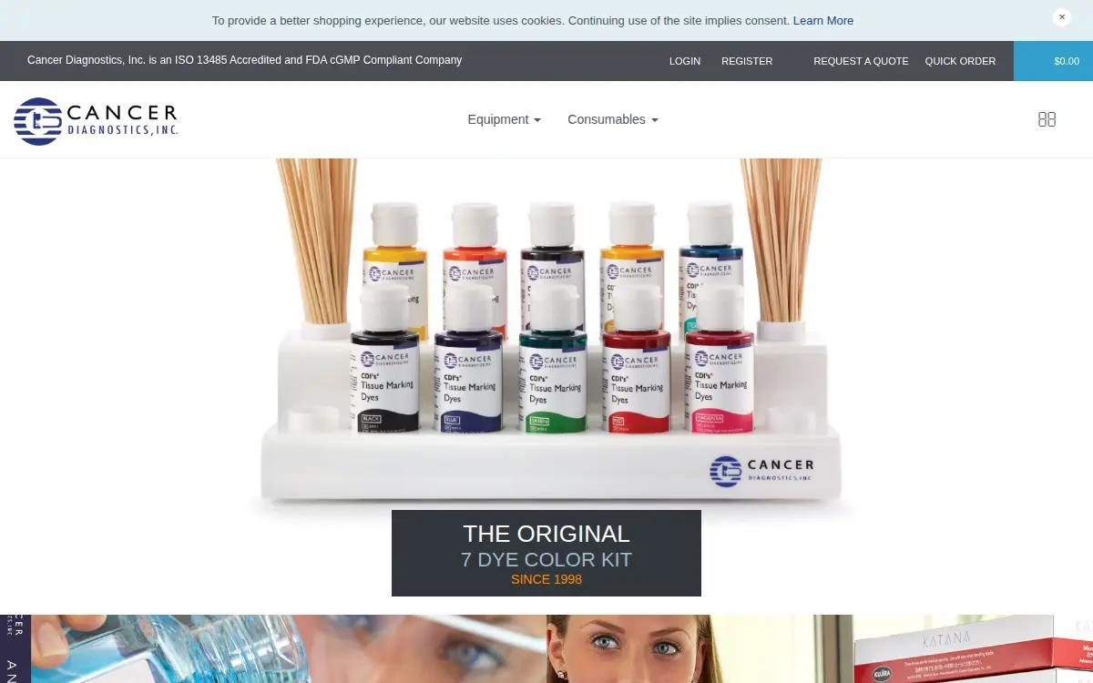 Homepage of Cancer Diagnostics, INC.