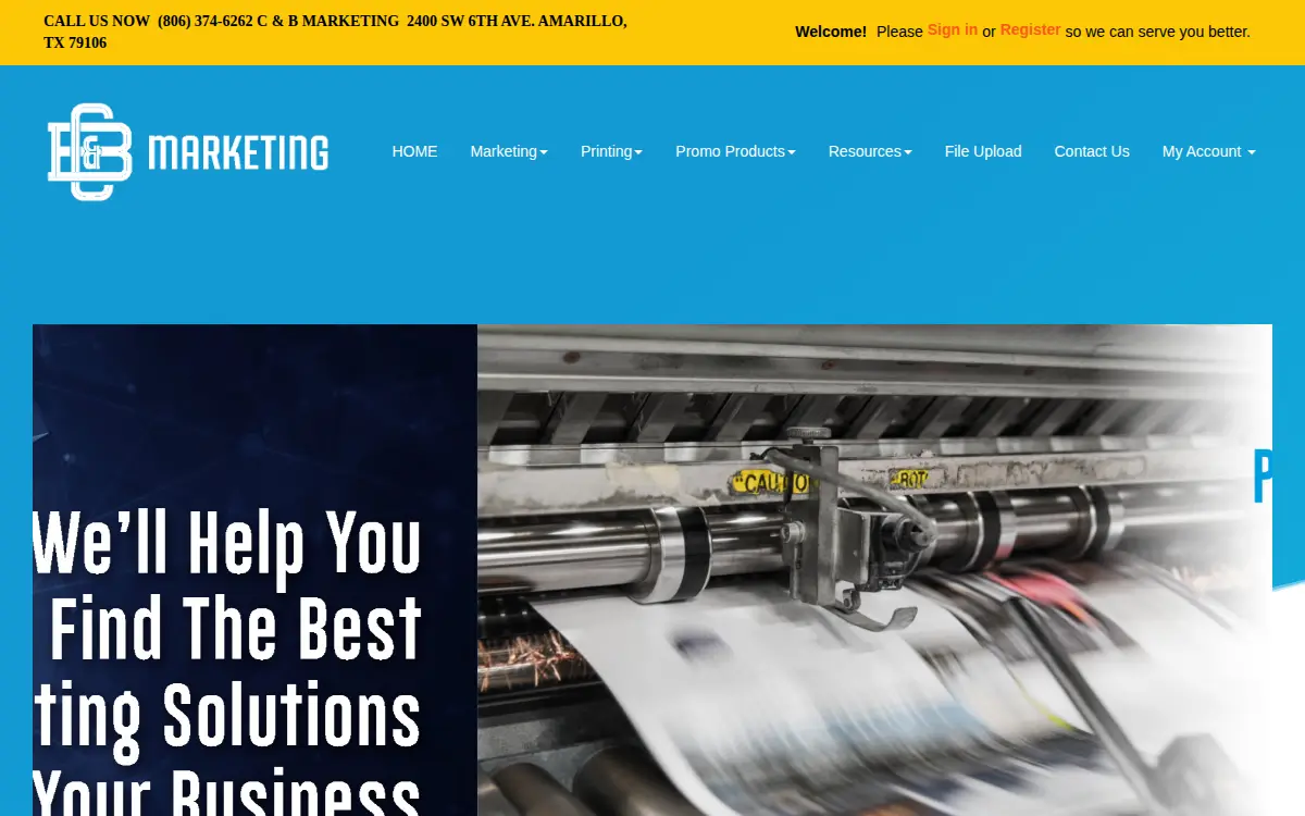 Homepage of C & B Printing CO.